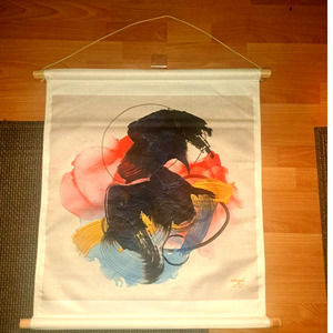 NWT- Woopla Art Chinese Hanging Linen & Cotton Wall Art